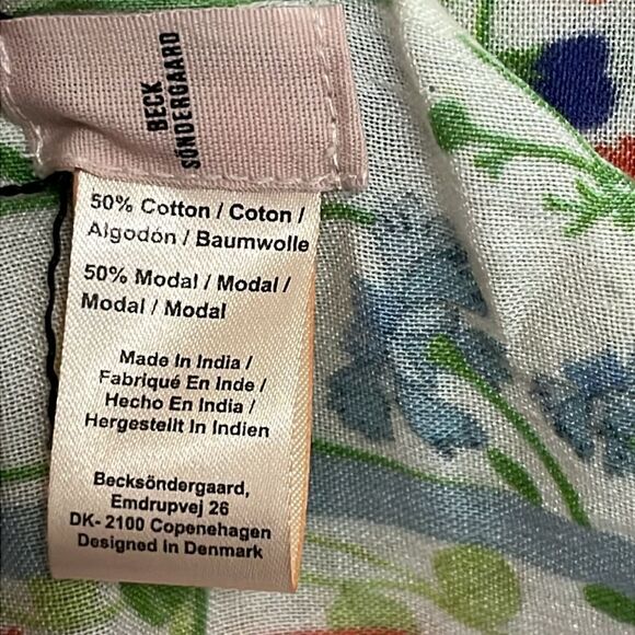 Beck Sundergaard Women Floral Striped Cotton Modal Fashion Scarf Fringe 82”, 40” - Picture 9 of 11